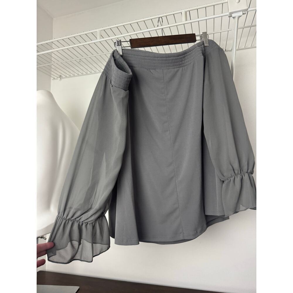 Torrid Off the Shoulder Blouse Size 3X Gray, Flowy NWT - Picture 5 of 12